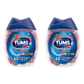 Tums 2 Pack/60ct Each Chewy Bites Extra Strength Antacid Assorted Berry