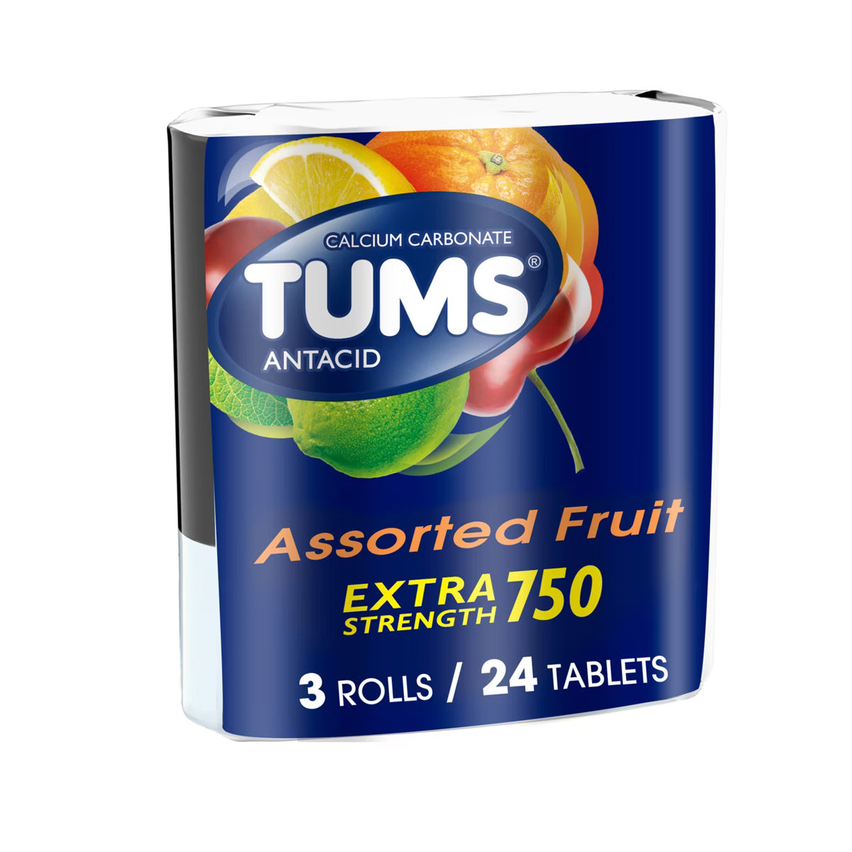 Tums Extra Strength Antacid Chewables Assorted Fruit 3 Rolls - 24ct