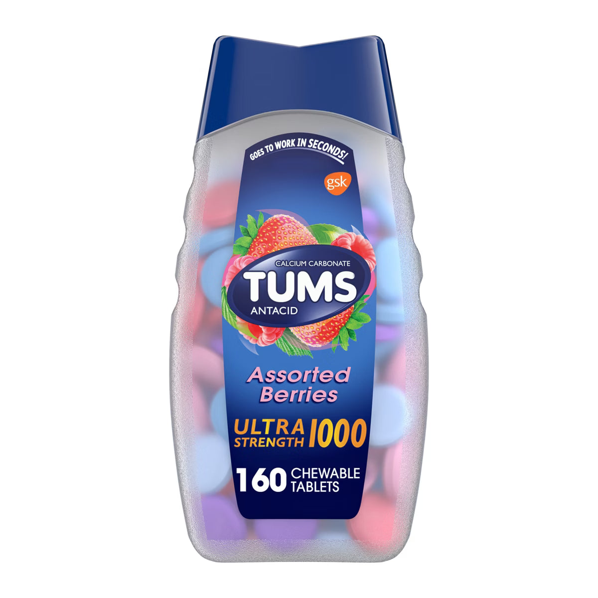 TUMS Ultra Strength Antacid Assorted Berries Chewable - 160ct