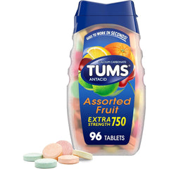 Tums Extra Strength Antacid Chewable Tablets 750 mg Calcium Carbonate for Heartburn and Acid Indigestion Relief, 96 Count